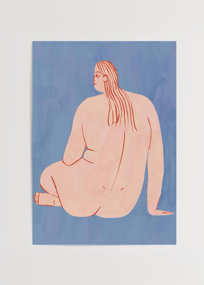 Nu Woman Blue Poster Print