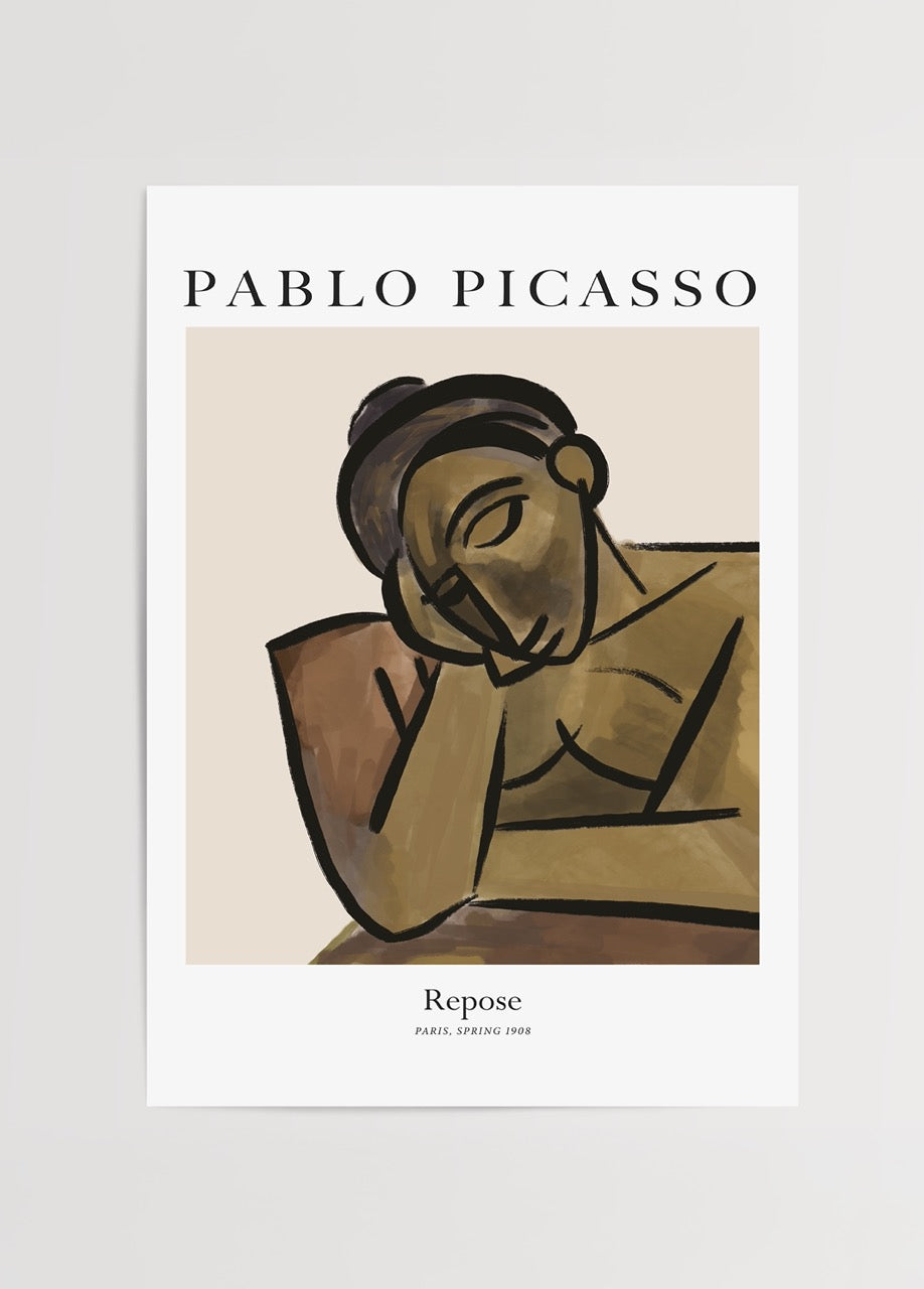 Tranquil Reflections poster art featuring a serene figure in muted tones.