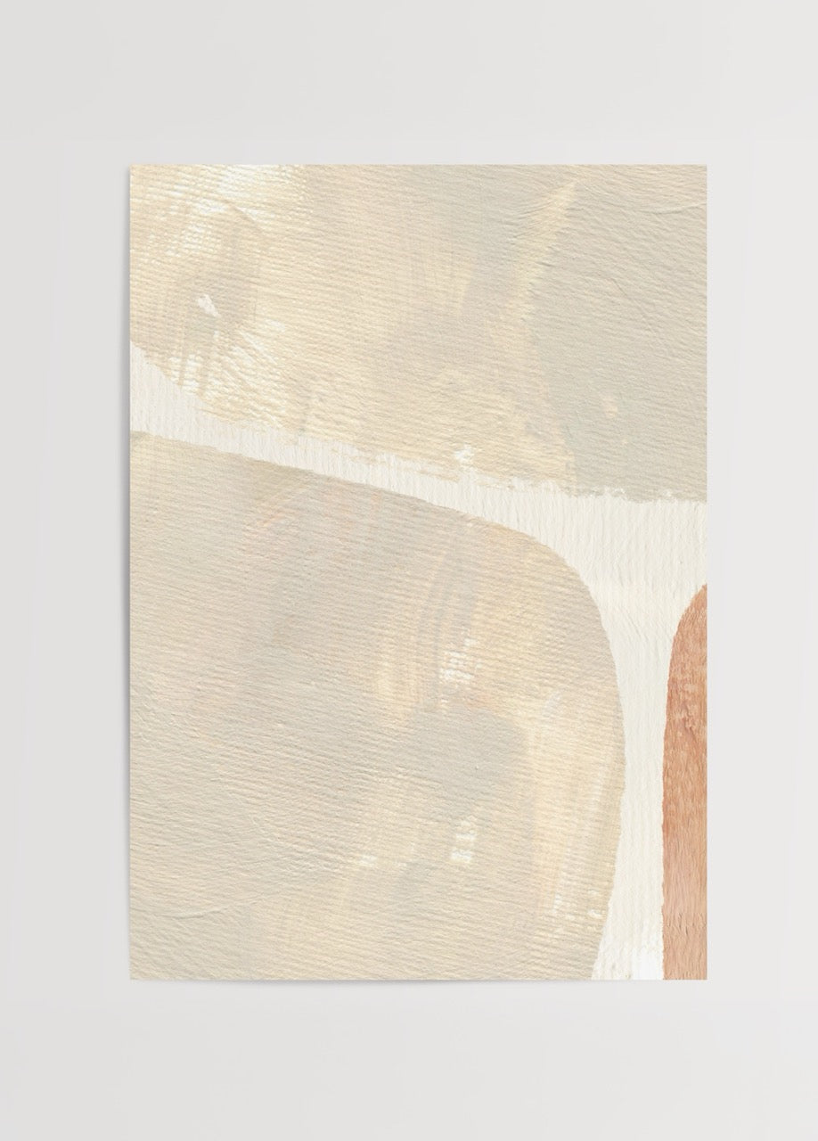 Soft Earth Tones Abstract Print showcasing gentle muted hues.