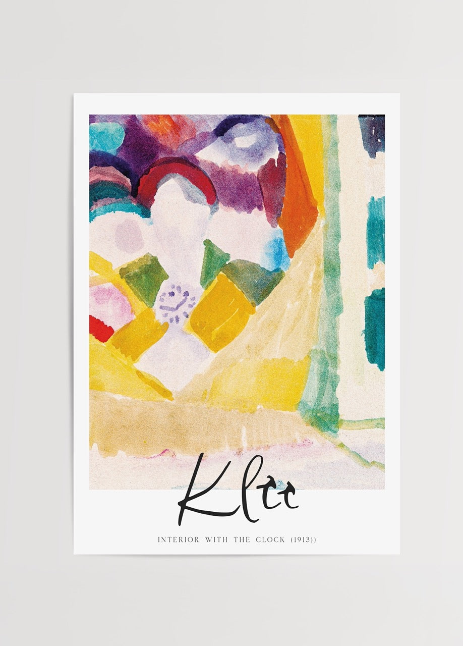 Vibrant abstract interior scene poster with bold colours.