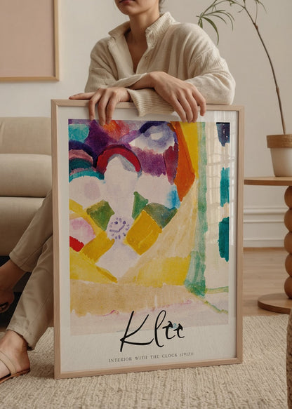 Vibrant abstract interior scene poster with bold colours.