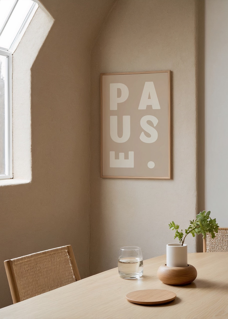 Minimalist typography art print featuring the word &