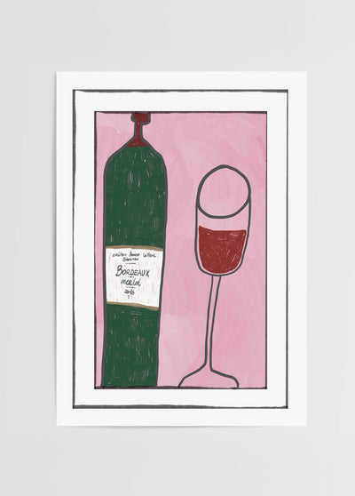 Pink Red Wine Poster Print
