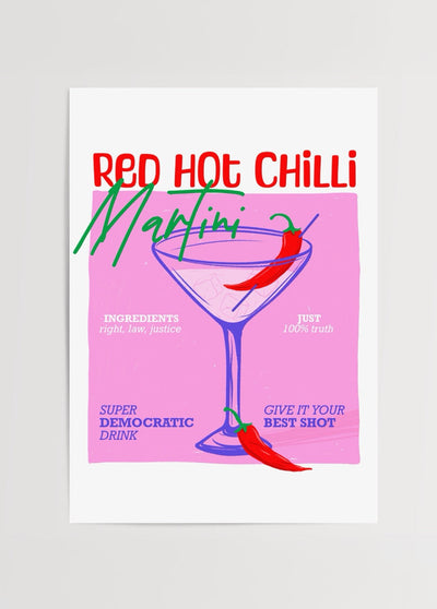 Red Hot Chilli Martini Poster Print