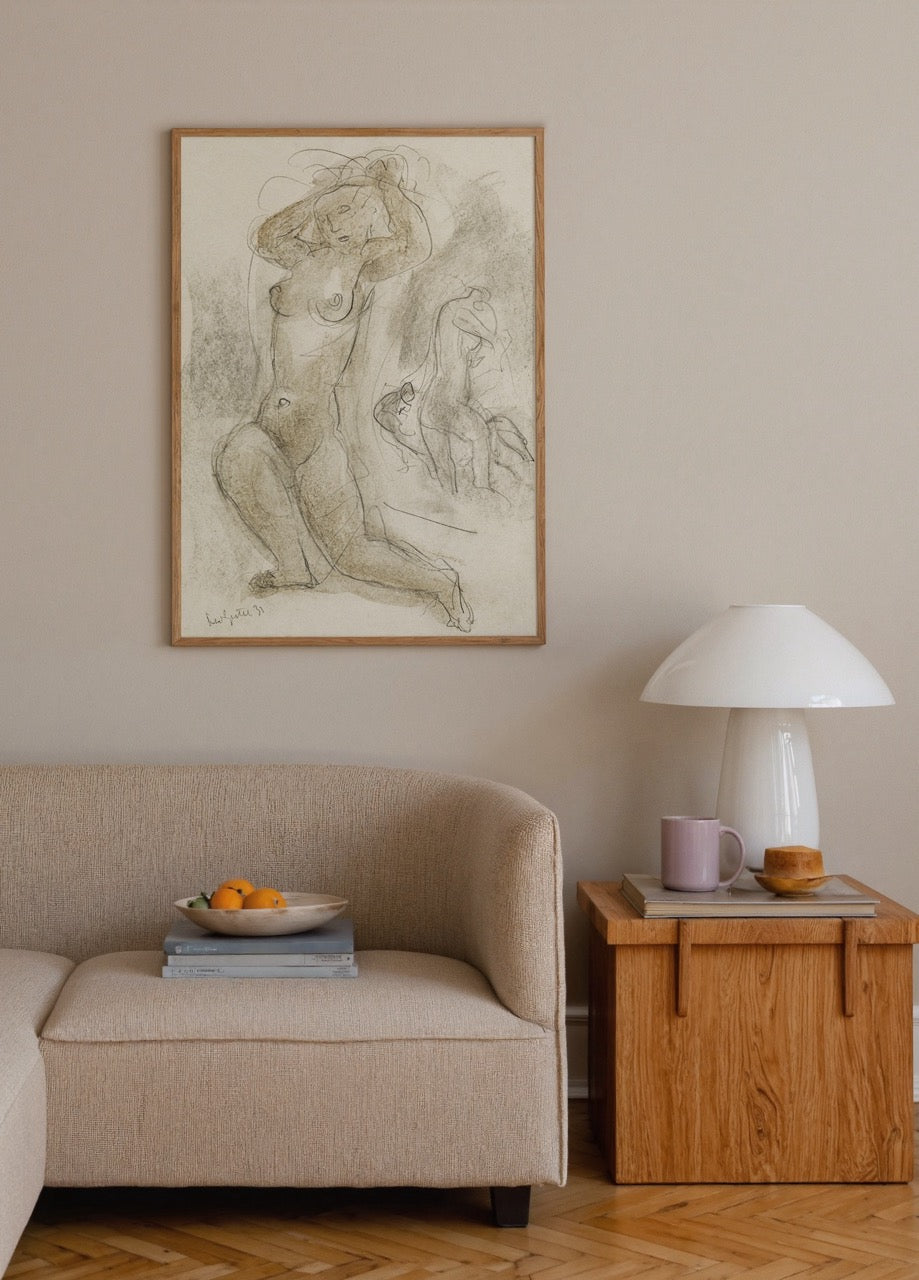 Reverie in Motion artwork depicting graceful human forms in motion.