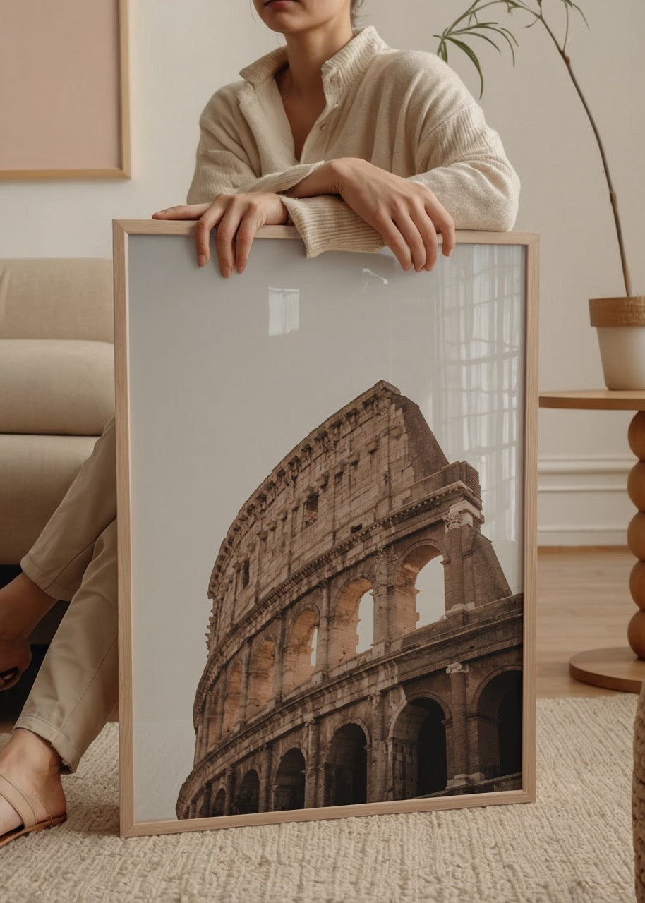 Colosseum architectural poster capturing elegance and history.