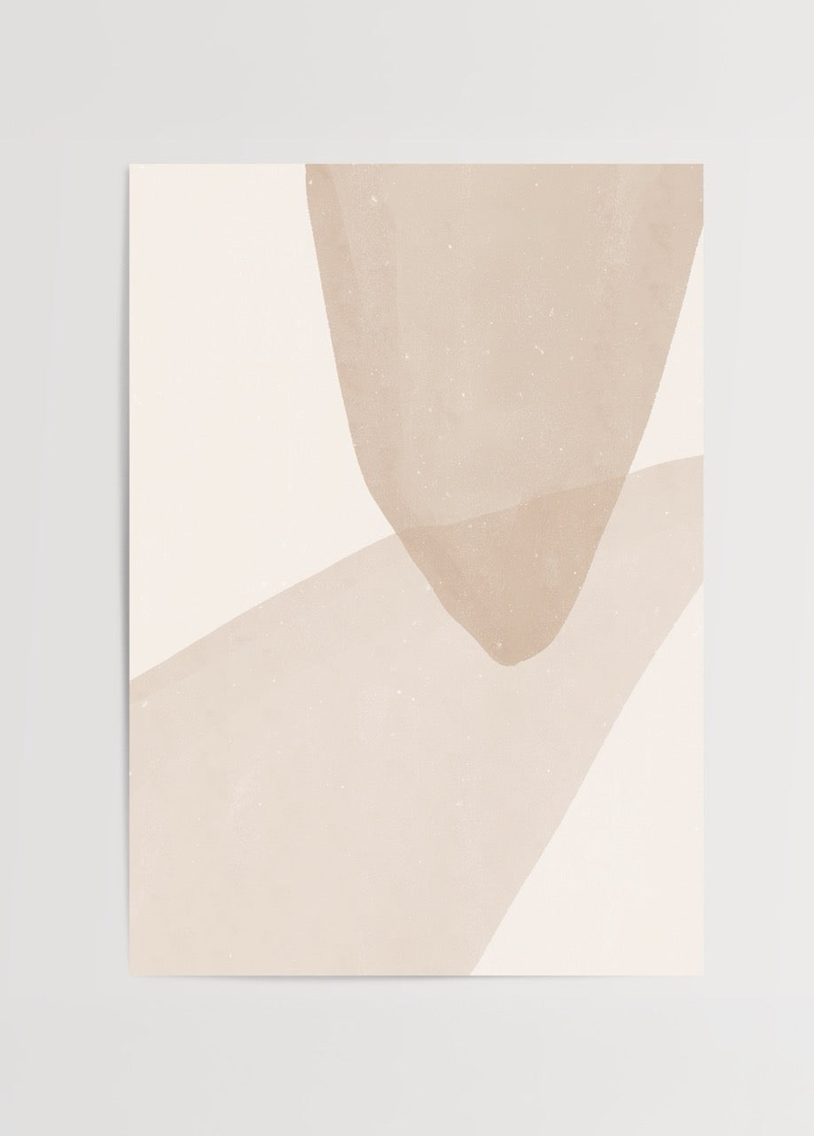 Minimalist wall art featuring soft beige abstract shapes
