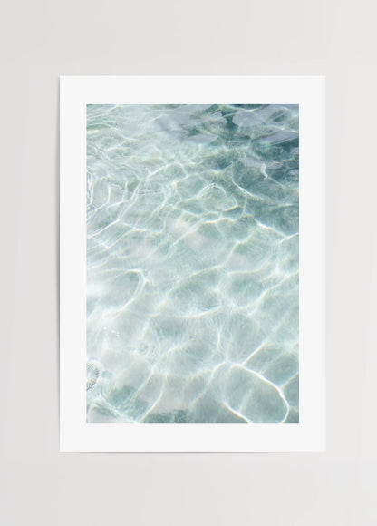 Crystal clear ocean waves art print for serene decor