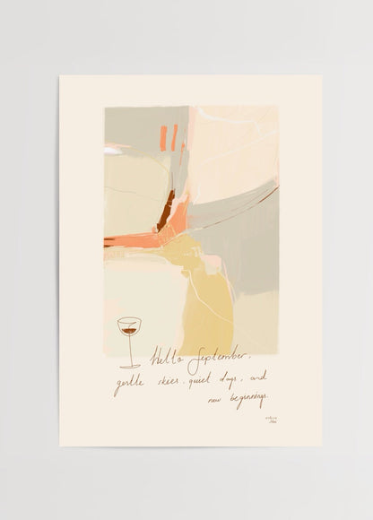 September poster print featuring muted tones and a calming design.