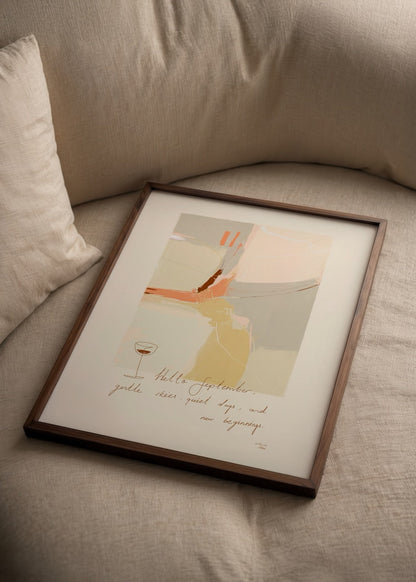 September poster print featuring muted tones and a calming design.