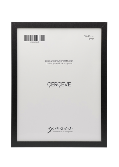 Sleek black wooden frame designed for wall art display.