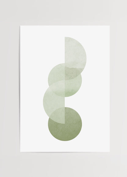 Harmonious Layers minimalist green circular poster for wall art
