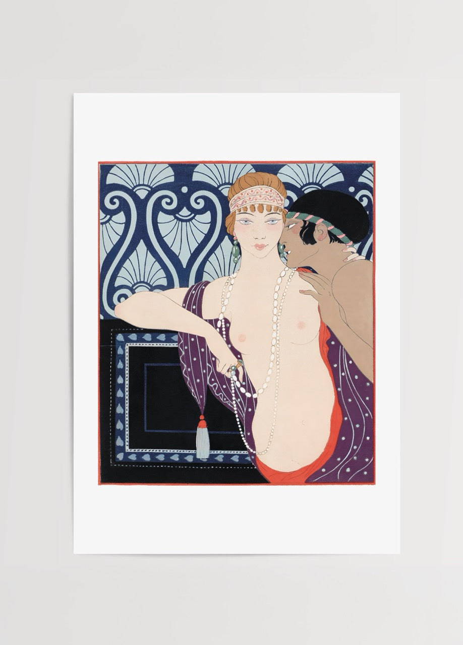 Art print featuring an elegant figure in vibrant colours for stylish decor.