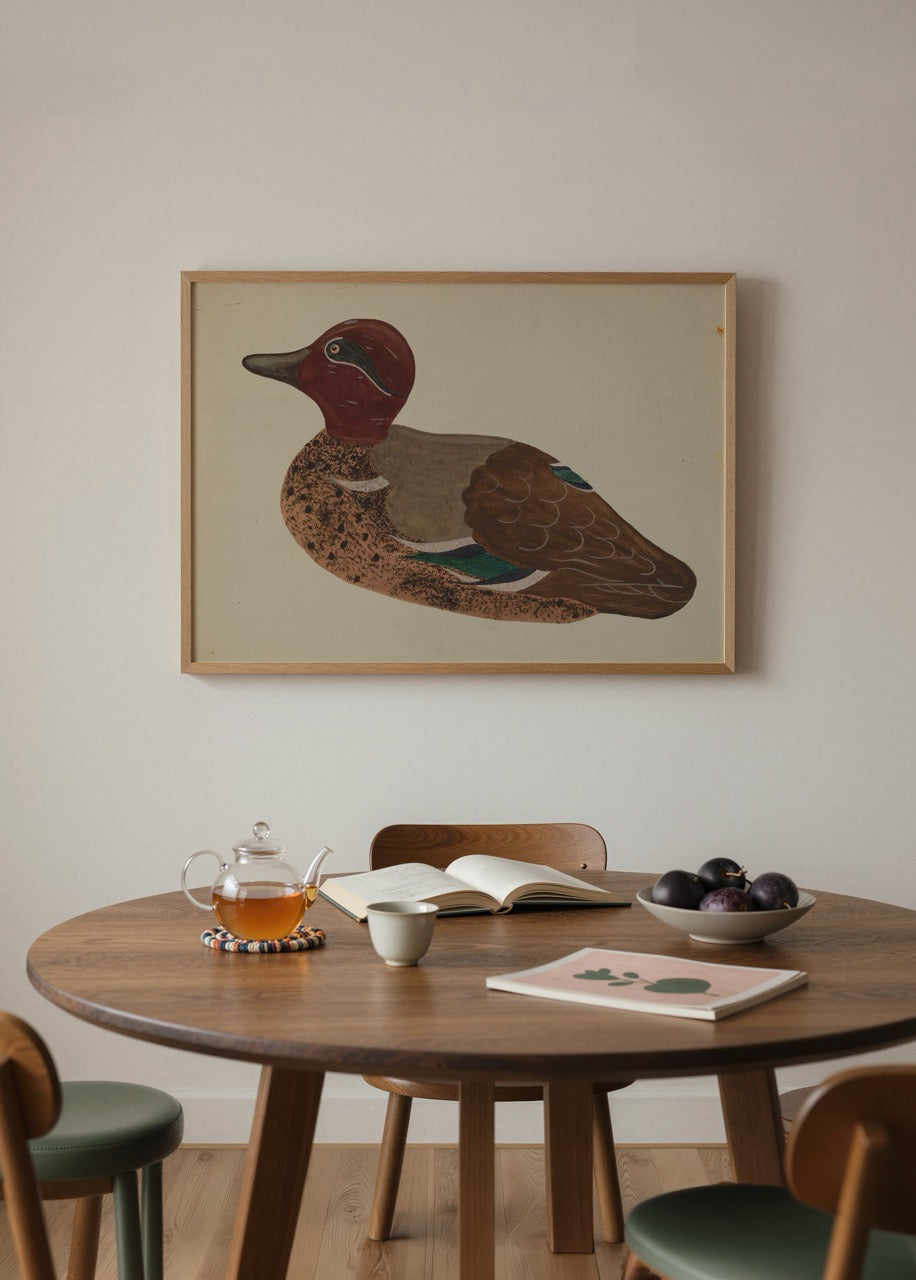 Artistic depiction of a duck, capturing nature&