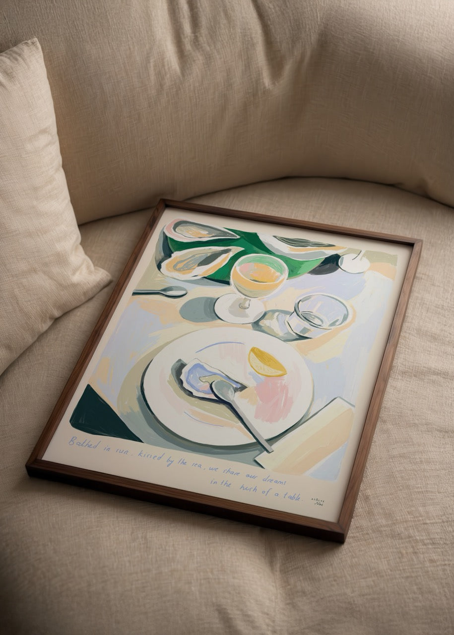 Vibrant table scene artwork showcasing a dining moment.