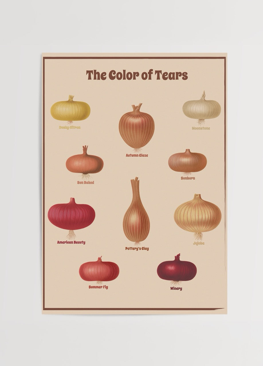 Illustration of colorful vegetables showcasing diverse hues on a poster.