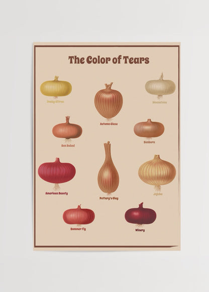 Illustration of colorful vegetables showcasing diverse hues on a poster.