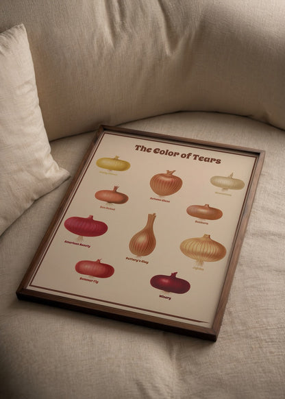 Illustration of colorful vegetables showcasing diverse hues on a poster.
