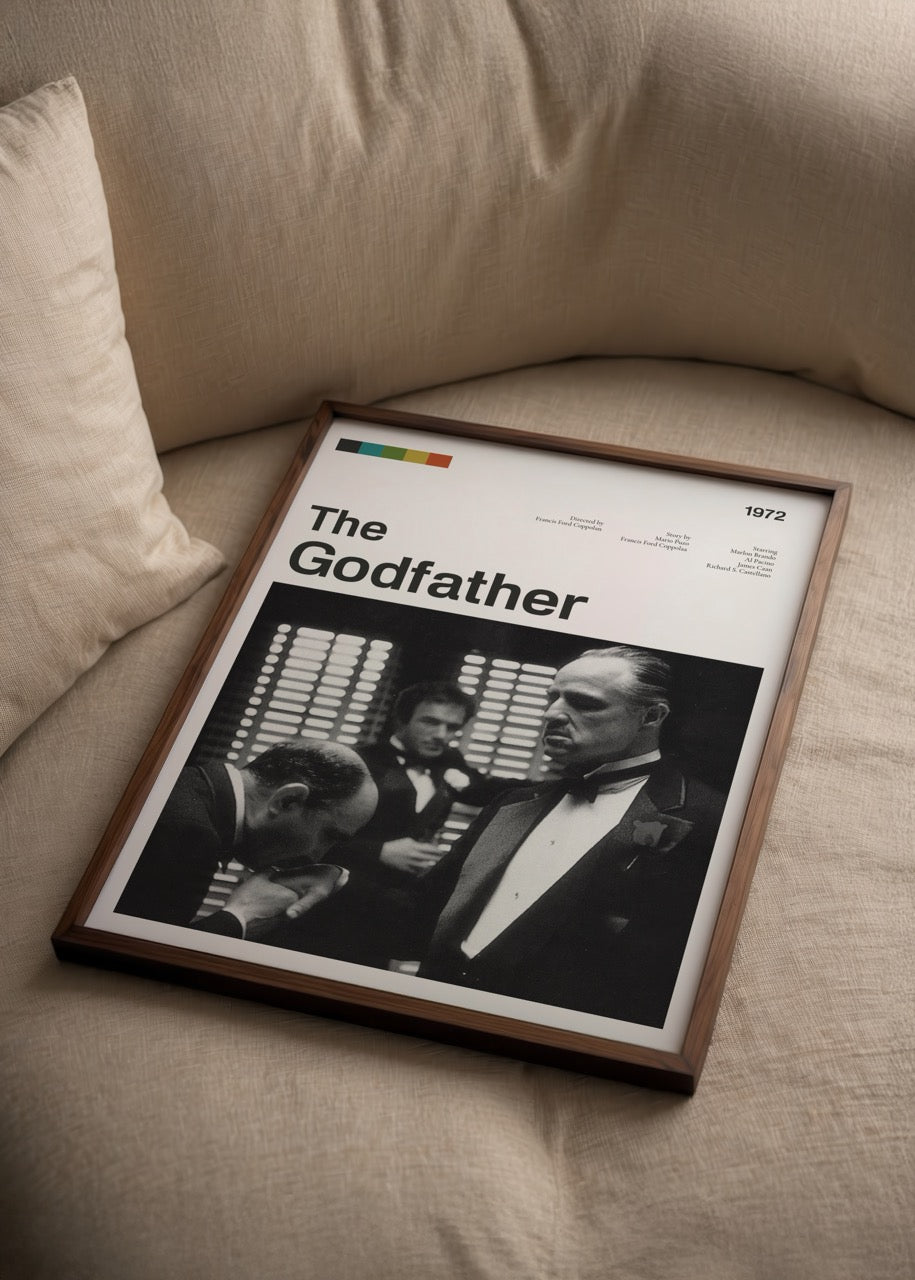 Classic cinematic wall art featuring iconic film characters in black and white.