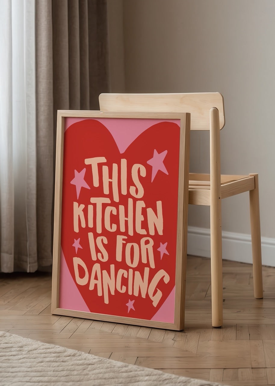 Vibrant kitchen typography poster featuring &
