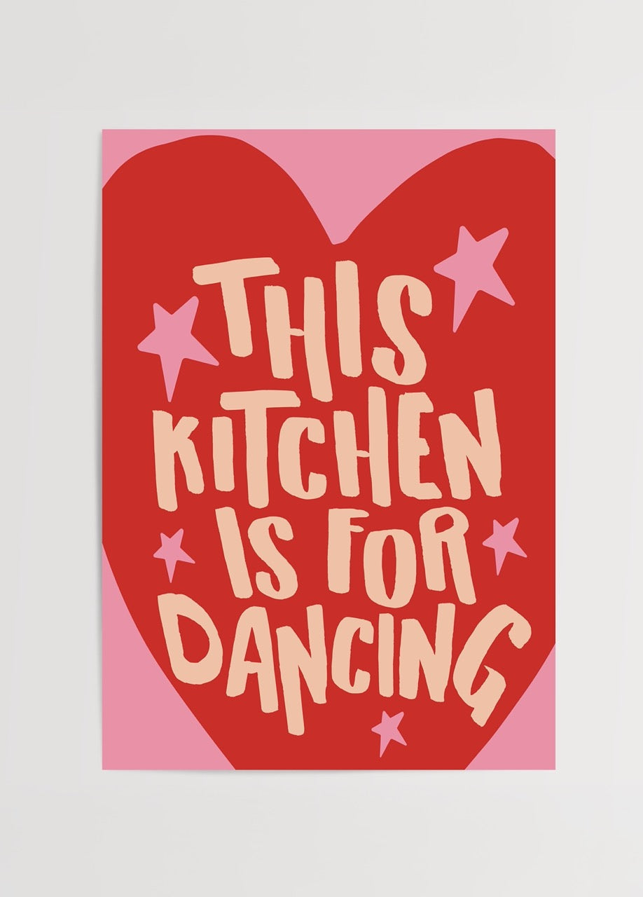Vibrant kitchen typography poster featuring &