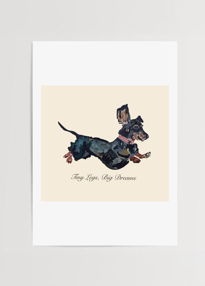 A playful illustration of a dachshund dog, capturing its joyful spirit.