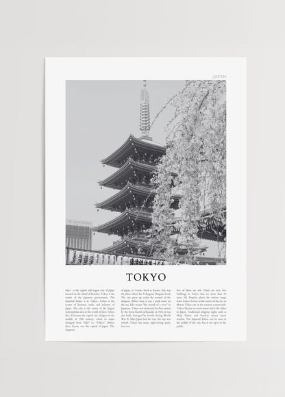 Serene black and white artwork of Tokyo&