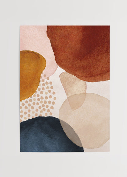 Abstract wall art featuring earthy tones and organic shapes, perfect for modern interiors.