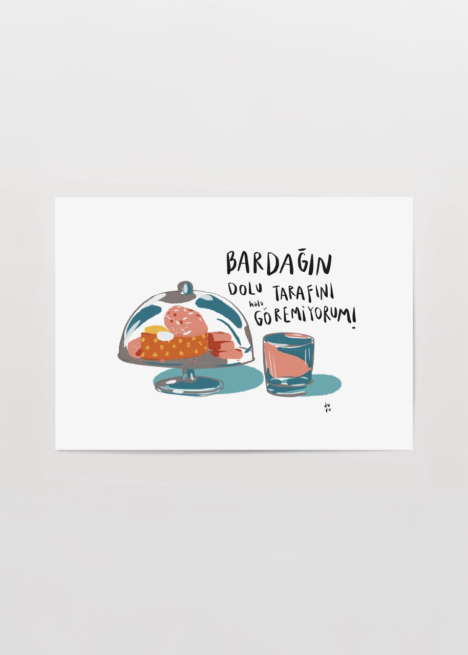 Whimsical poster featuring vibrant dessert and drink illustration.