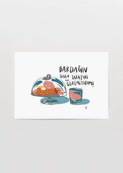 Whimsical poster featuring vibrant dessert and drink illustration.