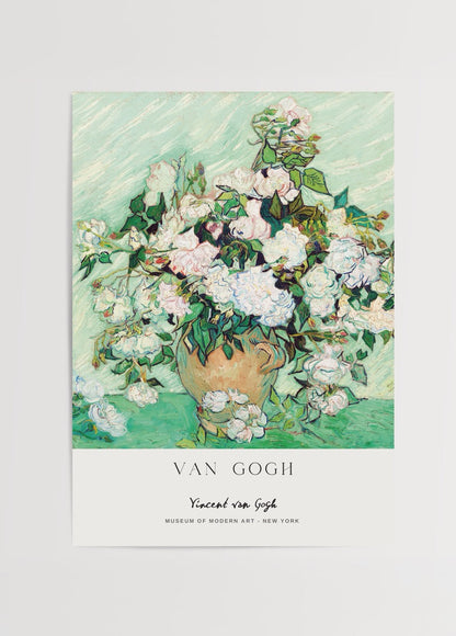 Floral vase art print showcasing serene blooms in pastel colours.