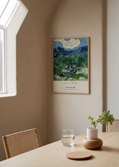 Olive grove landscape wall art showcasing vibrant colours and expressive brushwork.