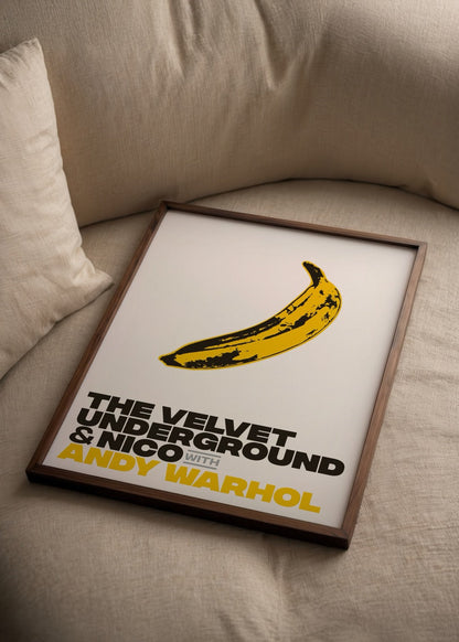 Banana Chic retro art print showcasing a vibrant yellow banana design