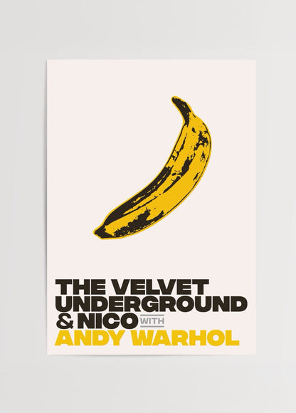Banana Chic retro art print showcasing a vibrant yellow banana design