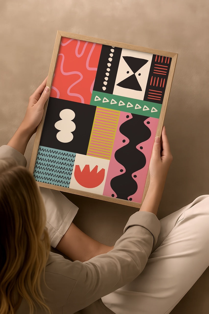 Vivid Blocks No. 2 Poster Print featuring bold shapes and vibrant colours.