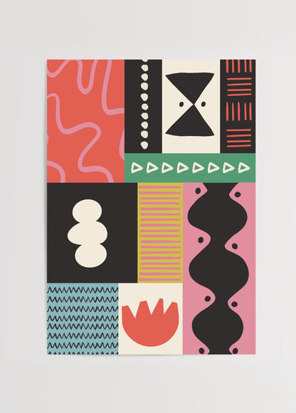 Vivid Blocks No. 2 Poster Print featuring bold shapes and vibrant colours.