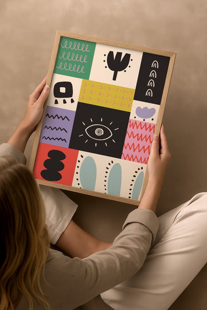 Vivid Blocks No. 1 Poster Print featuring bold shapes and colours.