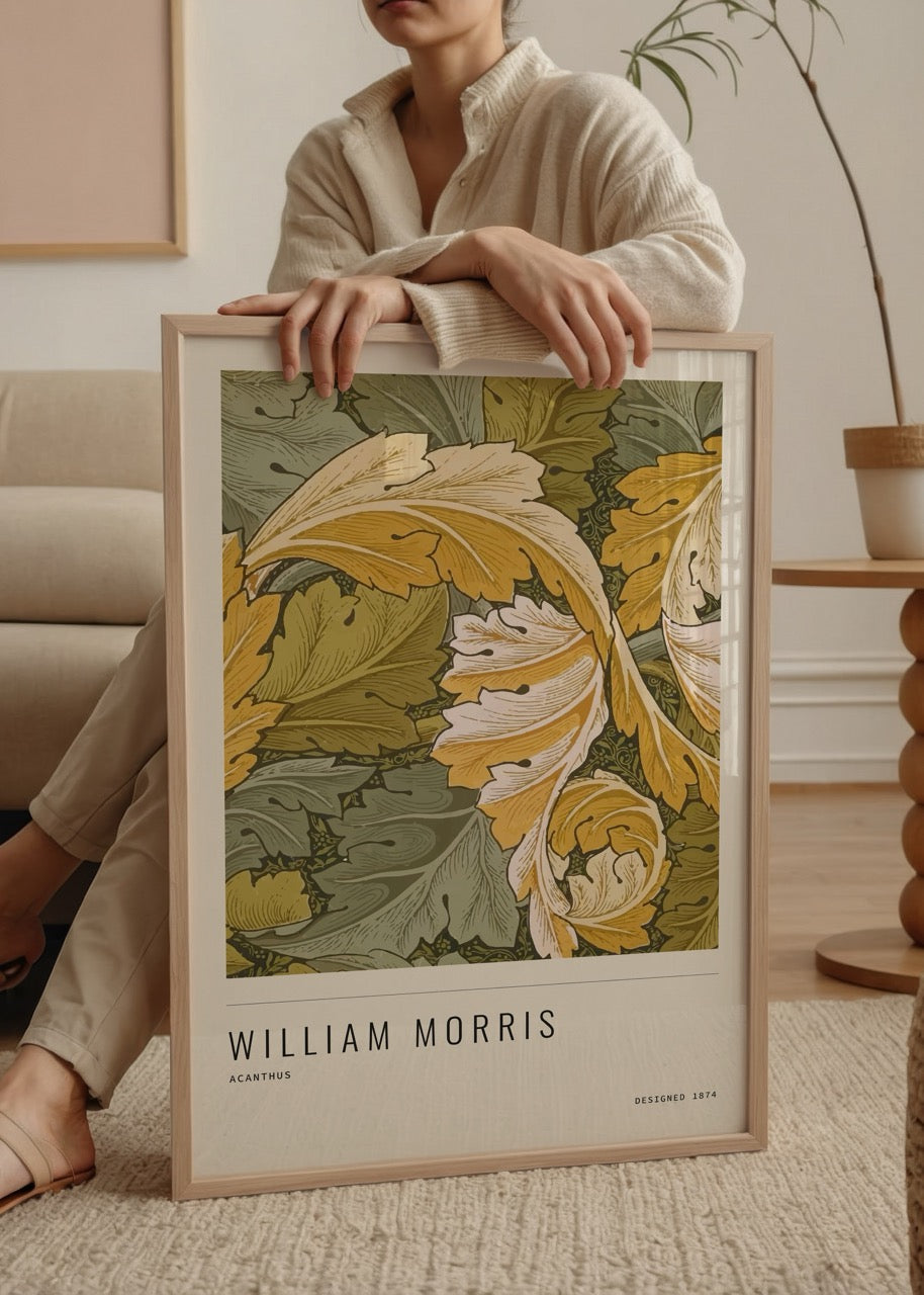 Botanical Acanthus Elegance wall art featuring intricate leaf designs.
