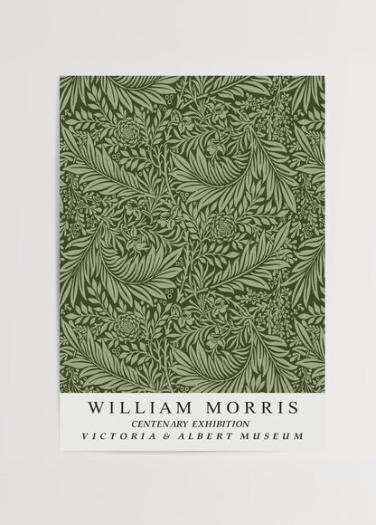 Intricate green botanical pattern poster print for home decor