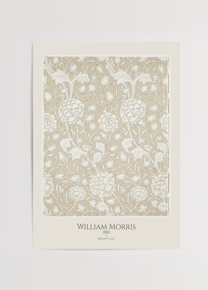 Elegant brown tulip floral art print for stylish home decor.