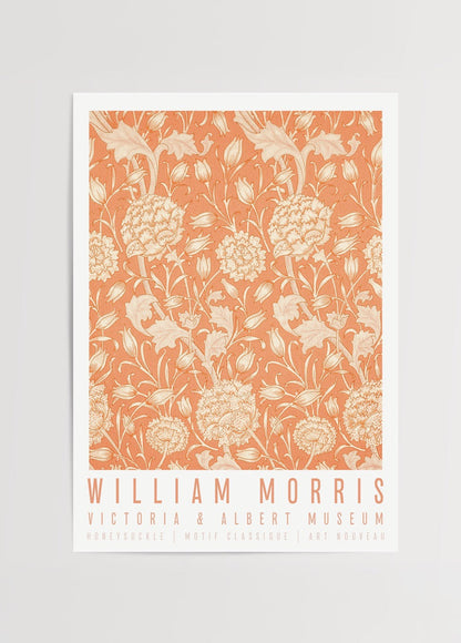 Floral wall art featuring intricate honeysuckle patterns in warm tones.