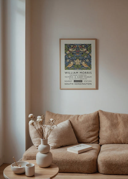 Botanical Harmony print featuring intricate designs of birds and floral patterns.