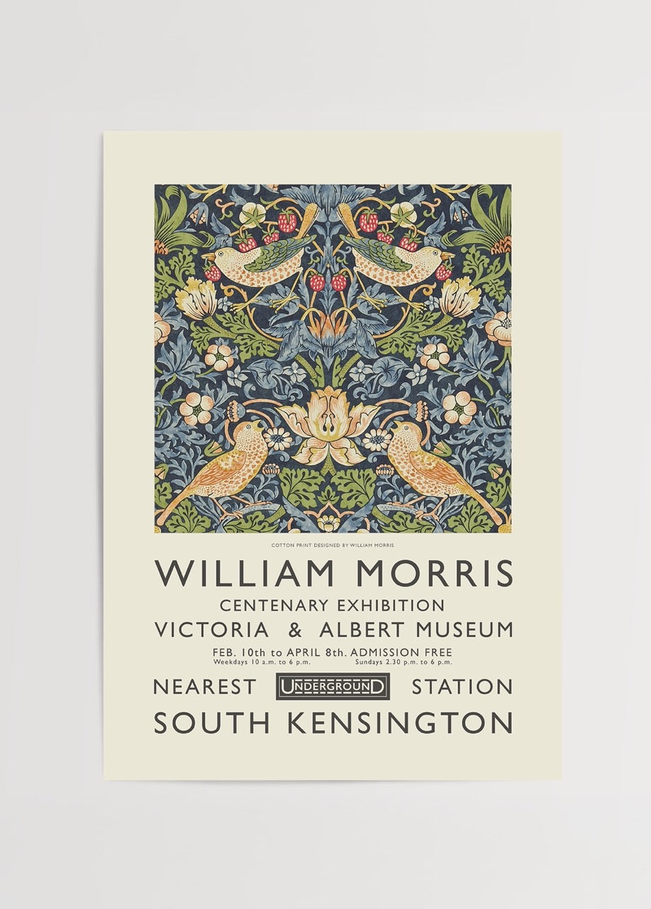 Botanical Harmony print featuring intricate designs of birds and floral patterns.