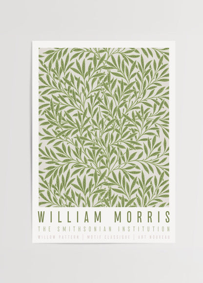 Elegant green foliage wall art inspired by the willow pattern design.