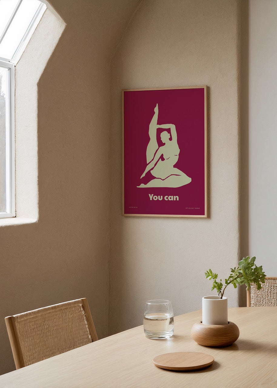 You Can – Poster No. 35 featuring bold silhouettes on maroon background