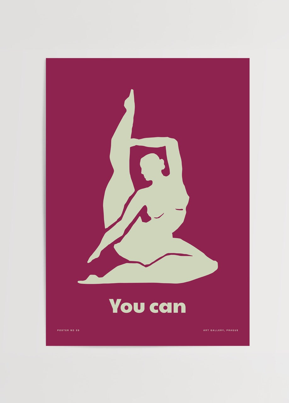 You Can – Poster No. 35 featuring bold silhouettes on maroon background