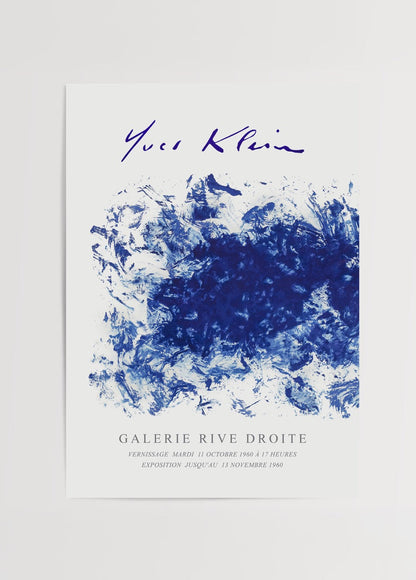 Vibrant blue abstract art poster showcasing dynamic waves.